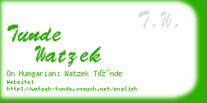 tunde watzek business card